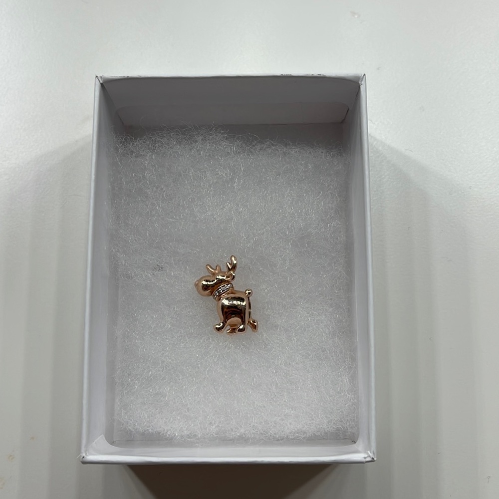 Pandora Charm - Rose Gold Reindeer